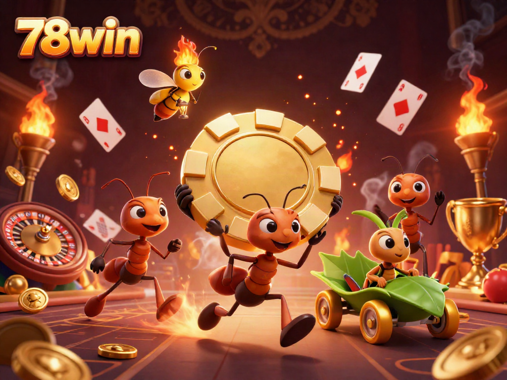 Experience thrilling heists in 78win's dynamic casino world with colorful cartoon characters and action!