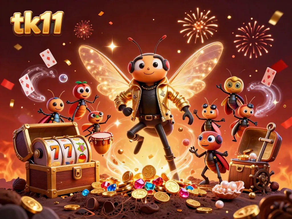 Engage with tk11's exciting slot experience featuring a vibrant rock star scene bursting with energy and gold coins.