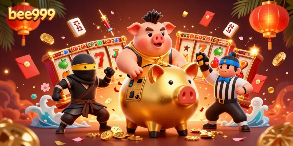 Experience thrilling moments in bee999 with this dynamic casino illustration featuring exciting game elements.