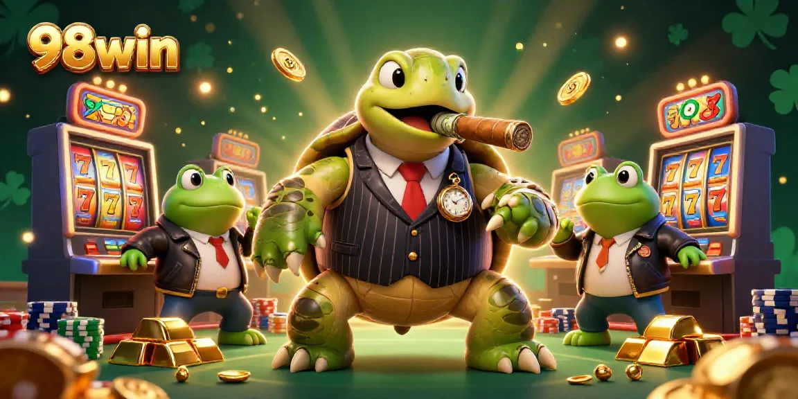 Experience the vibrant casino energy with 98win's dynamic characters and exciting slot elements.