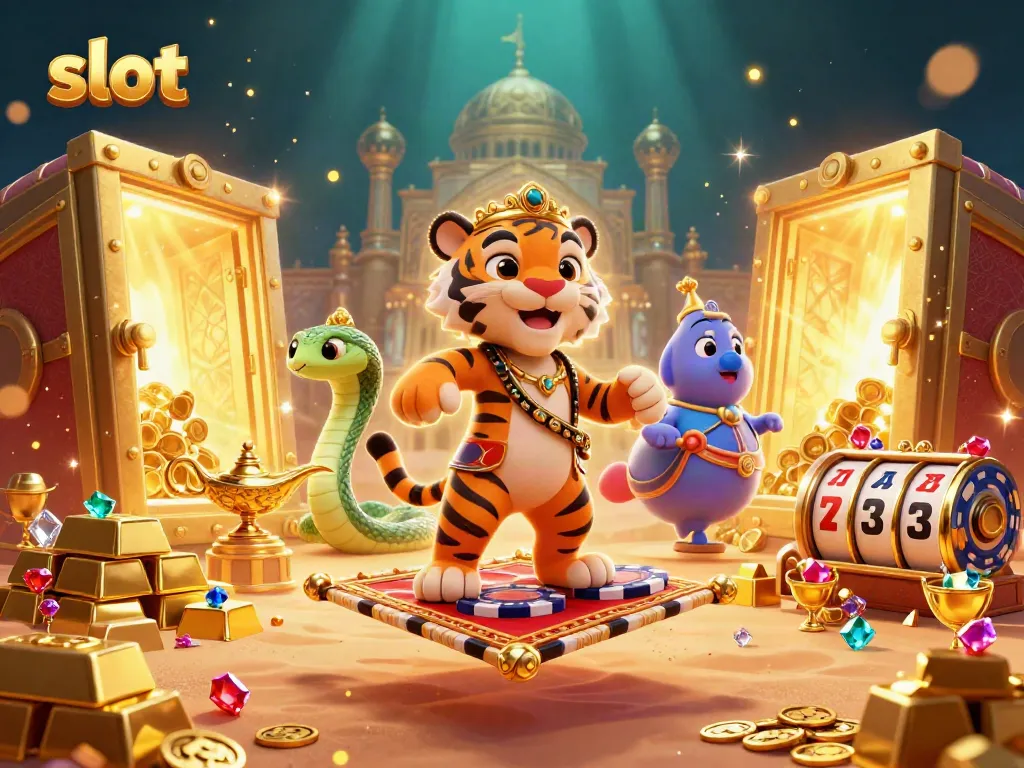 Engage with slot games visually through an ultra-detailed 3D casino scene with vibrant characters and rich elements.