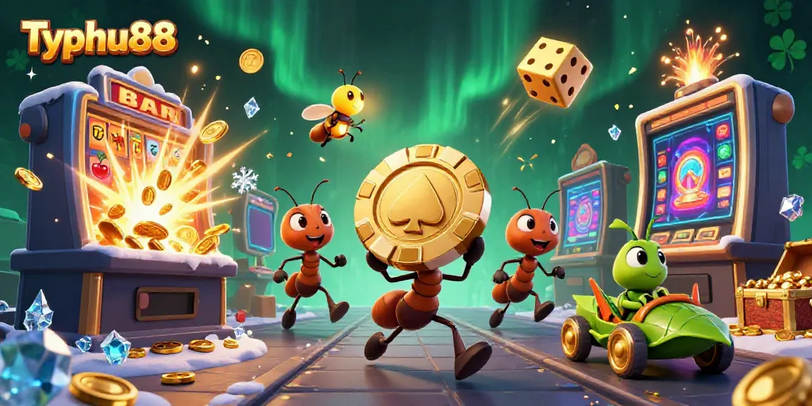 Experience Typhu88's thrilling casino adventure with ants heist and jackpot winnings bursting into view.