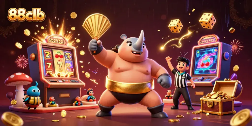 Experience electrifying wins with 88clb in a vibrant, dynamic casino scene brimming with excitement.