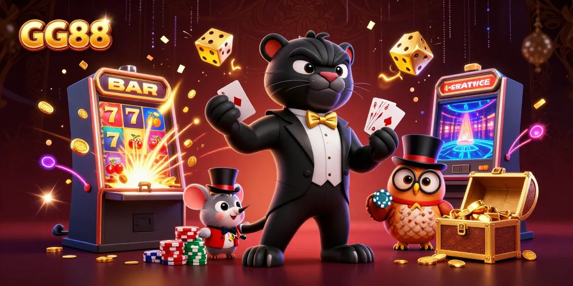 Experience the excitement of GG88 casino games with stylish characters and vivid jackpot visuals.