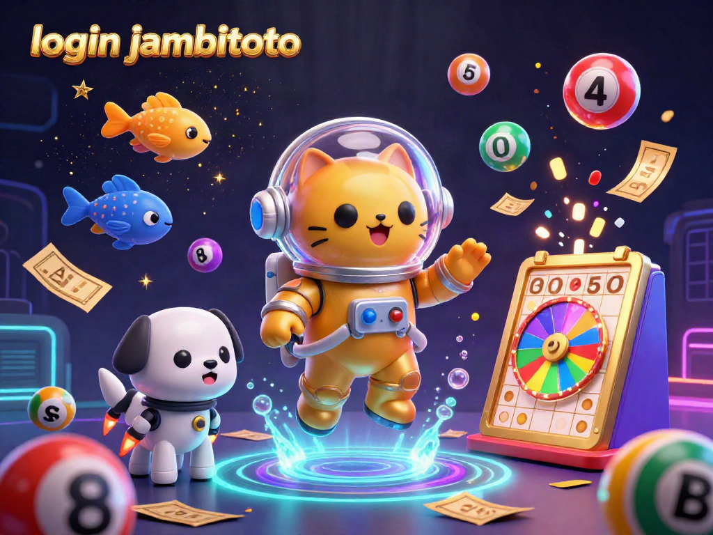 Experience the thrill of login jambitoto with dynamic lottery elements and a vibrant space theme.