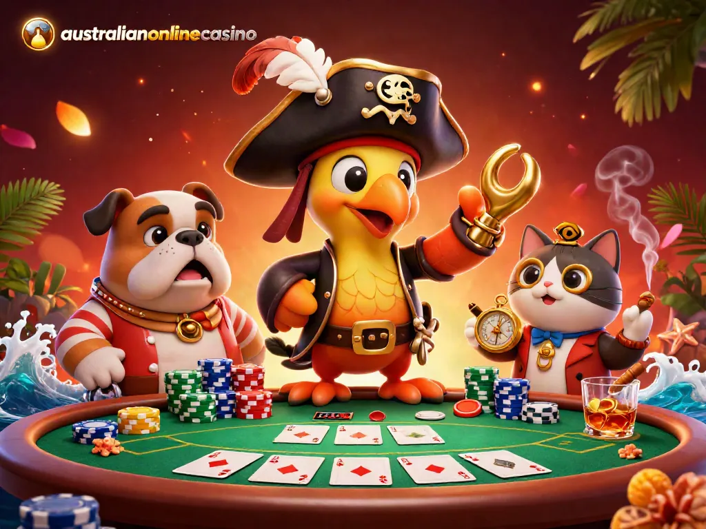 Explore exciting games at the australianonlinecasino with vibrant characters and rich poker elements in 3D.