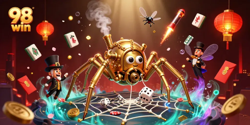 Experience thrilling gameplay at 98 win where a steampunk spider weaves a web of casino delights.
