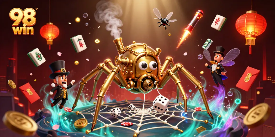 Experience thrilling gameplay at 98 win where a steampunk spider weaves a web of casino delights.