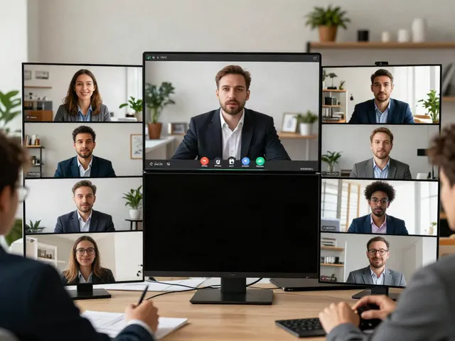 Deepfake protected Online Video Calls, Meetings and Conferencing with professionals engaged in a secure virtual meeting environment.