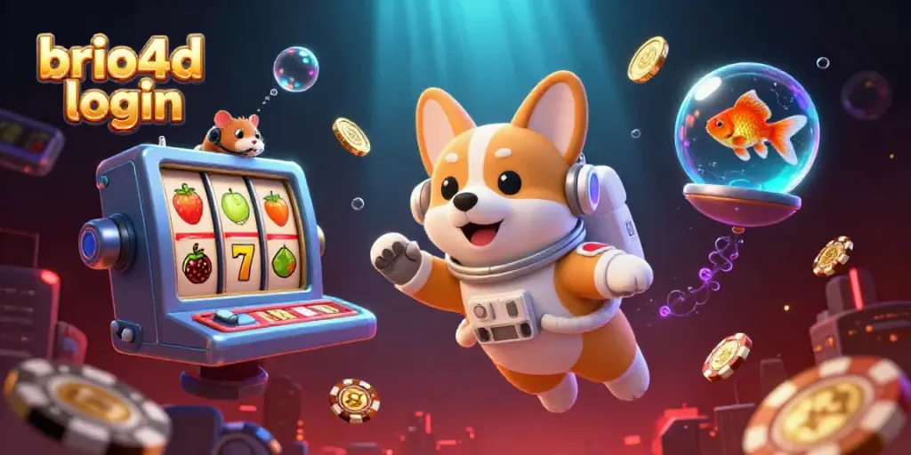Experience the thrill of brio4d login in a vibrant casino environment with animated characters and elements.