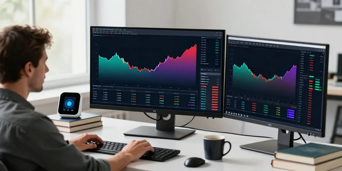 tradingview官网 - Engaged trader analyzing market data in a modern financial workspace.